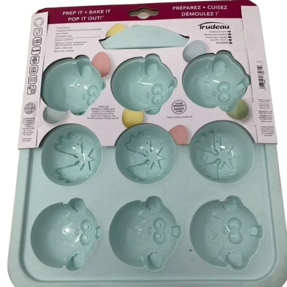 Trudeau Silicone Chicks and Eggs Cupcake Pan Easter Spring